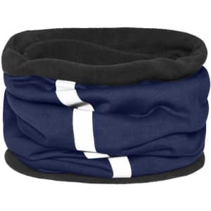 A blue and black Winter X-Tube scarf with a soft inner lining and a simple design, featuring a logo.