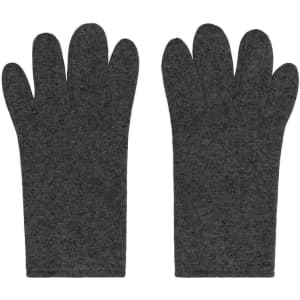 Fleece gloves in dark grey, featuring a classic design with five-fingered styling. Includes a logo.