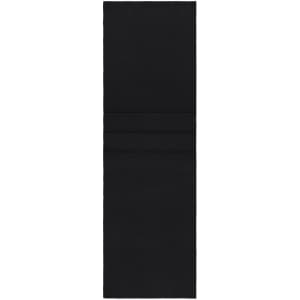 A black fleece scarf featuring three vertical seams, presented on a white background.