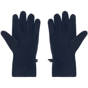 Microfleece gloves in a navy colour, featuring an adjustable wrist strap and a smooth finish.