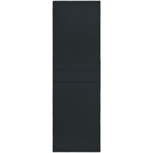 A black microfleece scarf with a smooth texture and a logo. Ideal for adding warmth in cooler weather.