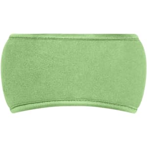 A green Thinsulate™ headband with a smooth, soft texture and a simple design. It features a logo.