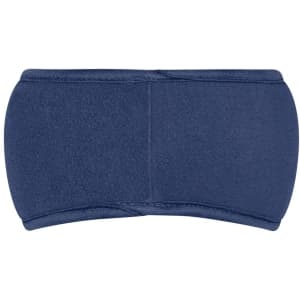A navy Thinsulate™ headband with a smooth, seamless design suitable for cold weather. It has a branded logo.