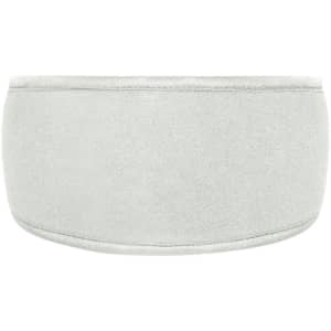 A grey Thinsulate™ headband with a smooth texture and rounded design, featuring a logo.