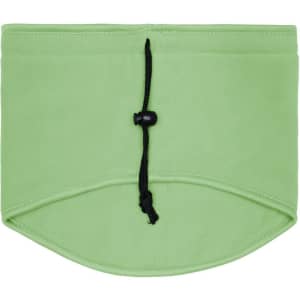 A green Thinsulate™ neckwarmer featuring an adjustable drawstring for a secure fit.