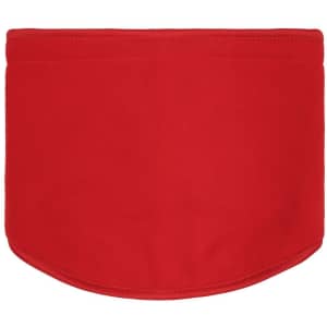 A red Thinsulate™ neckwarmer in a simple, curved design, featuring a branding logo.