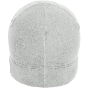 A light grey microfleece beanie with a simple design and no visible logos.