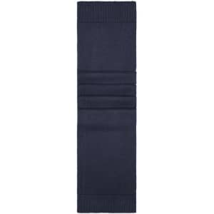 A blue Melange Scarf Basic featuring ribbed ends and a smooth texture, suitable for layering.
