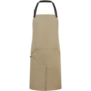 A beige Utility 2.0 ripstop apron featuring adjustable straps and multiple pockets. It has a logo on the front.