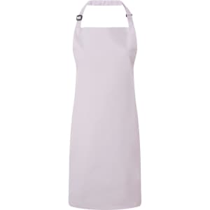 A light purple bib apron with an adjustable neck strap and no visible logos or branding.
