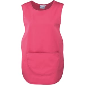 A pink Pocket Tabard featuring a large front pocket, designed as a sleeveless uniform tunic.