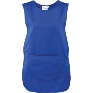 A blue Pocket Tabard featuring a front pocket and sleeveless design, suitable for uniforms and tunics.