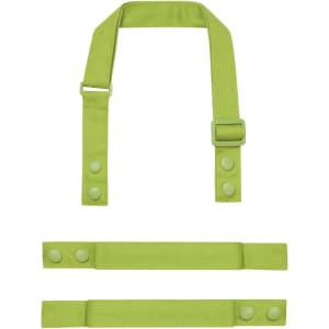 Three green straps for the Swap & Pop Custom Apron, featuring snap buttons for attachment.