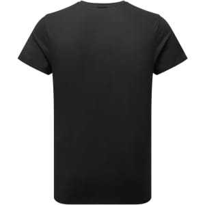 A black cotton rich T-shirt featuring a simple design with short sleeves and a crew neckline. It has a logo.