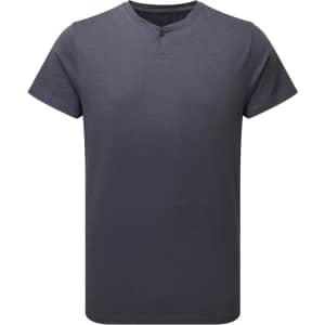 A navy blue cotton rich T-shirt featuring a crew neck and short sleeves, with a small logo.