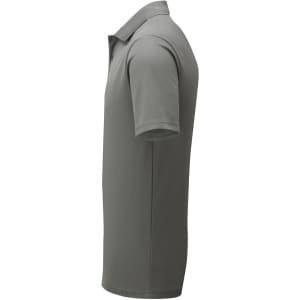 A light grey men's polo shirt featuring a classic collar and short sleeves, with a logo.