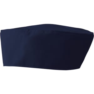 A navy blue chef's skull cap with a simple design and no visible branding.