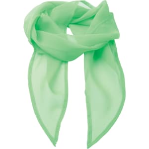 A light green chiffon scarf, featuring a soft, flowing material with a delicate finish.