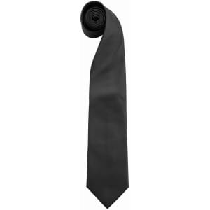 A black fashion tie rolled neatly, featuring a sleek design and a narrow end.