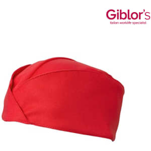 A red Panarea hat with a stylish design, featuring a subtle branding logo.