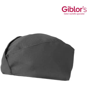 A dark grey Panarea hat with a unique folded design and a logo.