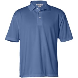 A light blue moisture-free pique polo shirt with short sleeves and a classic collar. Features a logo on the chest.