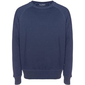 A navy sweatshirt with a relaxed fit and a crew neck design, featuring branded detailing.