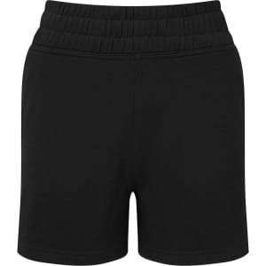 Black jogger shorts featuring an elastic waistband and a simple design. The shorts have no visible logos or branding.