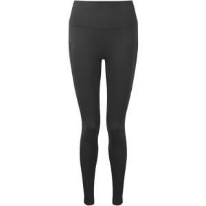 A pair of black ribbed seamless sport leggings with a high waistband and form-fitting design.