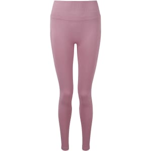 Ribbed seamless sport leggings in a soft mauve colour, featuring a high waistband and form-fitting design.