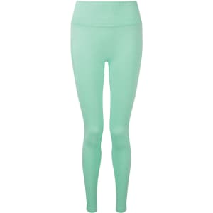 Mint green ribbed seamless sport leggings with a high waistband and a fitted design. Features a logo branding.