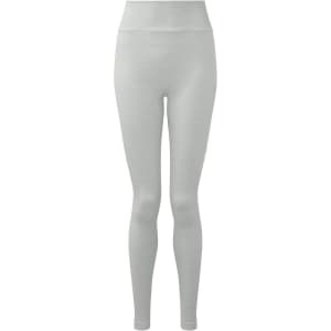 A pair of grey seamless 3D fit sport flex leggings with a high waistband and a logo.
