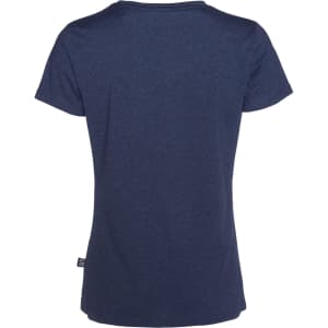 A women's T-shirt in a dark navy colour, featuring a standard style and short sleeves. It has a small logo on the side.