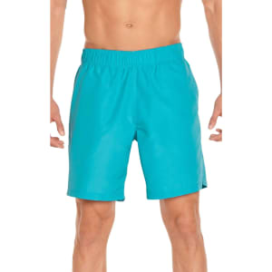 Men's volley swim trunks in turquoise, featuring an elastic waistband and a logo. Suitable for swimming and beach activities.