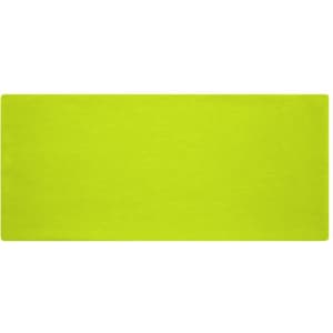 A bright lime green Bio Cotton headband, featuring a logo, on a plain white background.
