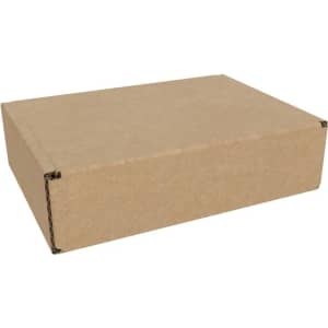 A plain brown cardboard box with no visible markings or branding.