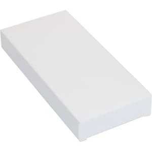 A white power bank with a sleek design, suitable for charging devices, featuring a logo on its surface.
