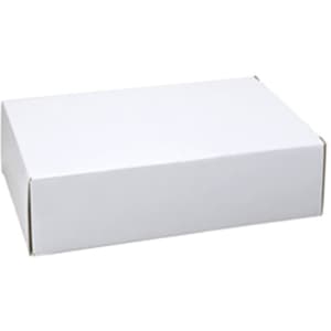 A plain white box with a rectangular shape and no visible markings or branding.