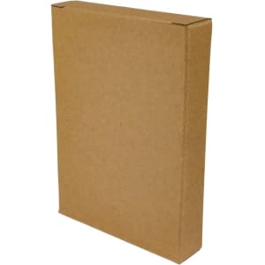 A rectangular brown cardboard box with a flat surface and no visible markings or logos.