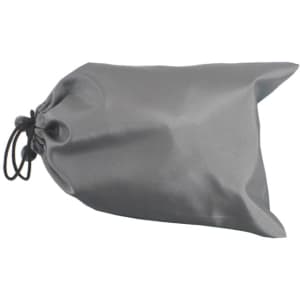 A grey drawstring pouch for storing the Hal Bluetooth Eye Mask, made from a smooth material.