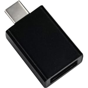 A black Type-C to Type-A data blocker adapter featuring a minimalist design and a metallic connector end.