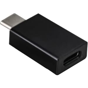 A black Type-C to Type-C data blocker, featuring a sleek design with metal connectors and a matte finish.