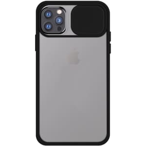 A black iPhone case featuring a textured grip and cutout for the camera, designed for sleek protection.