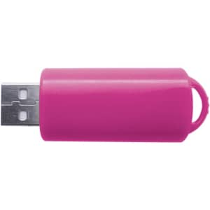 A pink Retractor2 Flash Drive with a metallic USB connector, featuring a circular loop for attachment.