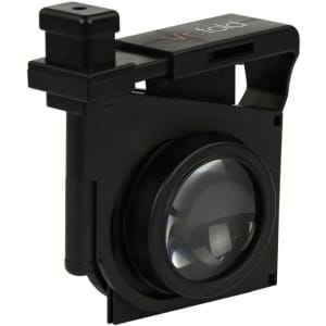 A pair of black VR Fold Glasses with a compact design and a lens, featuring a logo on the top.