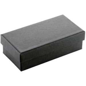 A black rectangular box with a lid, made from sturdy paper material.