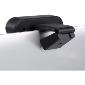 A black webcam camera with a mounting clip, designed for attachment to a computer monitor or laptop.