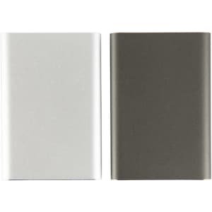 A silver and dark grey Eagle USB 3.0 hard drive with a sleek design, featuring a logo on each device.