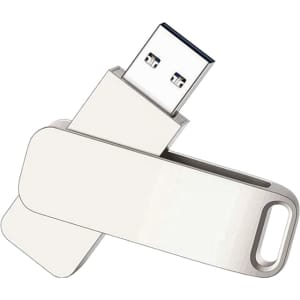 A silver executive twist flash drive with a USB 3.0 connector and a sleek, minimalist design.