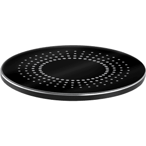 A black Concord Pro 15W fast wireless charger with a sleek, round design and dotted pattern on the surface.